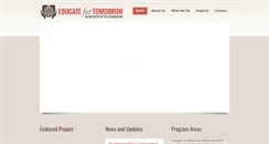Desktop Screenshot of educatefortomorrow.org